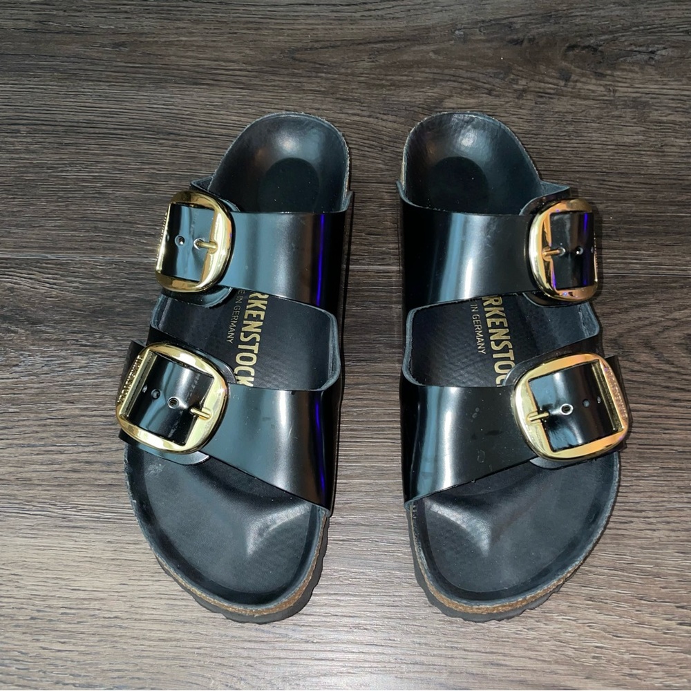 Black Birkenstock Arizona Big Buckle Sandal